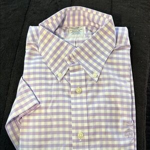 Brooks Brothers Lavender and White Gingham Button-Down Shirt